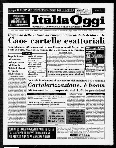 Italia oggi : quotidiano di economia finanza e politica